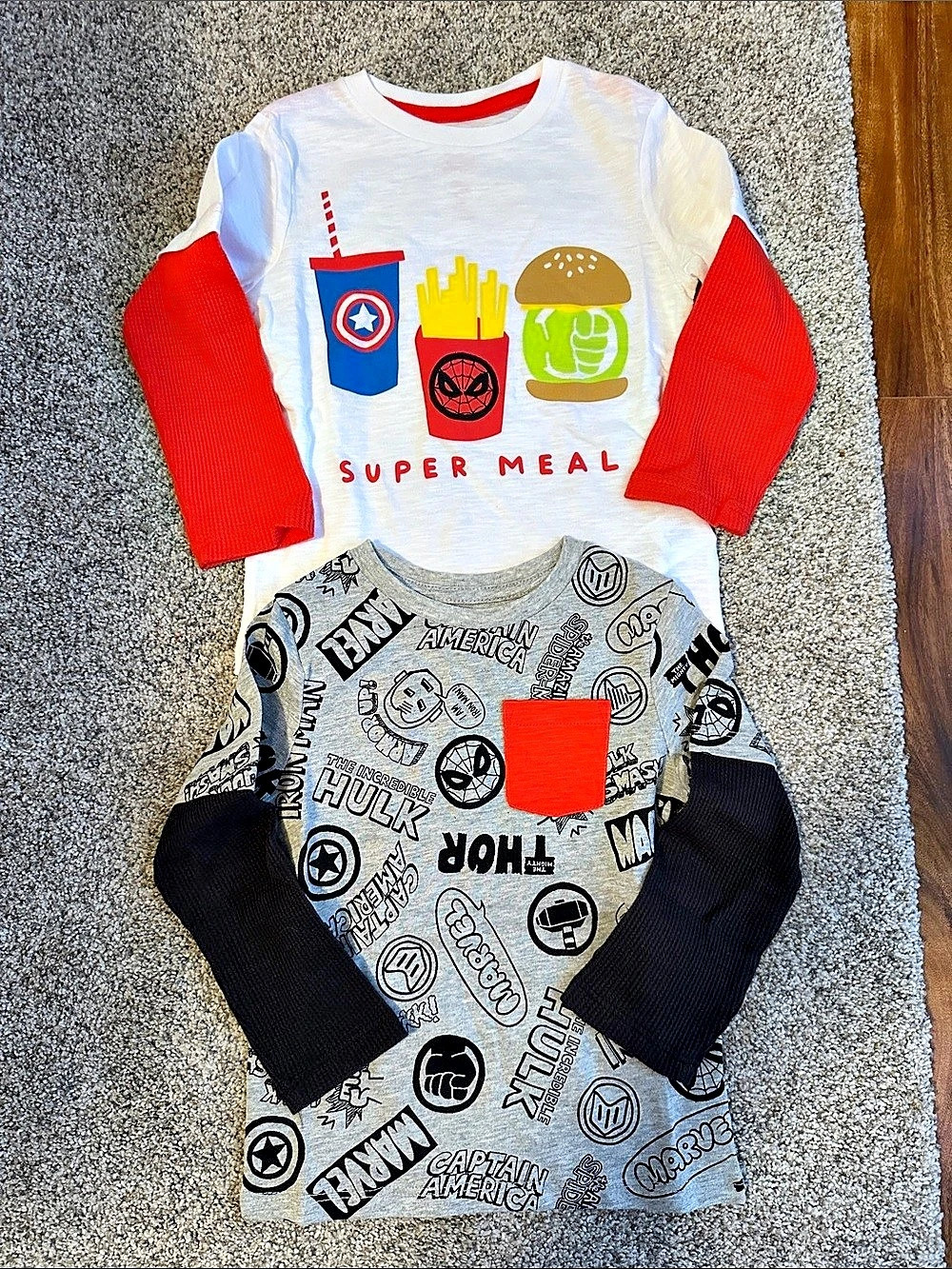 Marvel Super Meal Boys 2T 2-Piece Long Sleeve Tops Like New